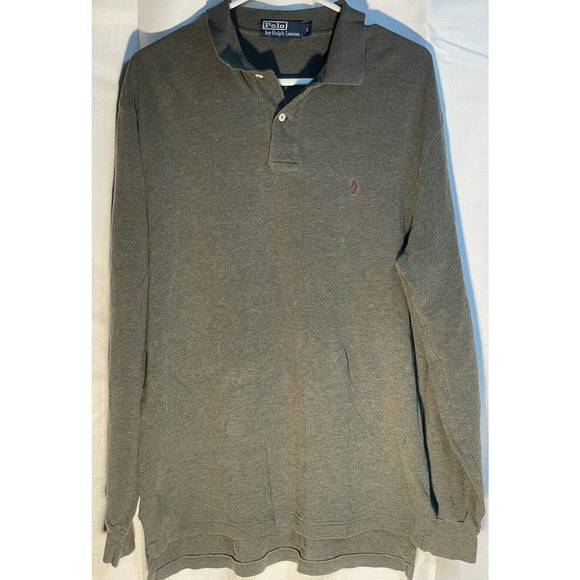 Polo Ralph Lauren Shirt Light Sweater Mens‎ Large Green Long- Sleeve Cotton Pony - Picture 3 of 4